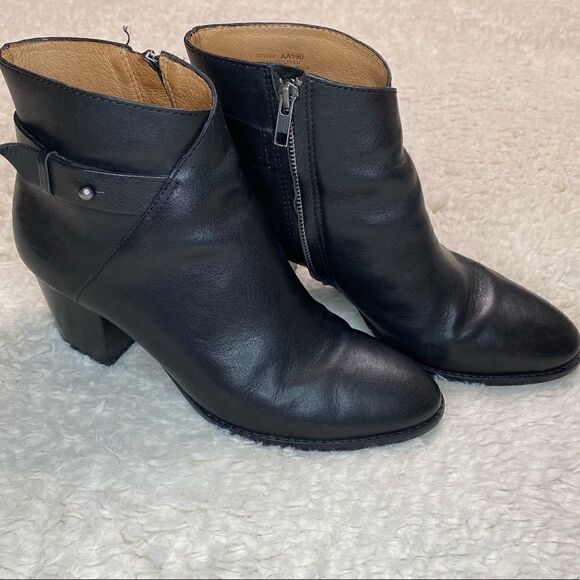 Madewell Collar Stud Heeled Boots in True Black size 9 - Picture 1 of 14